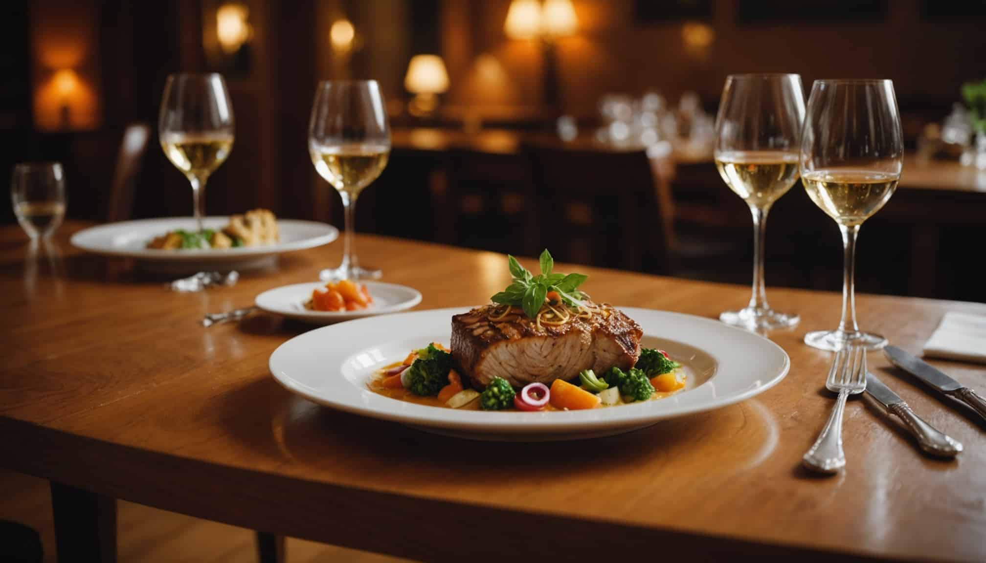 un plat raffiné présenté avec élégance et créativité  
une table dressée avec soin pour une expérience unique